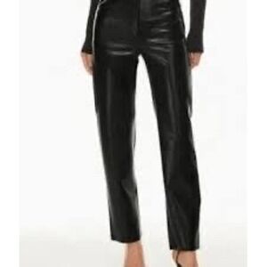 Wilfred Aritzia Melina Straight Vegan Leather Pants Black Size 6 81720 High Rise